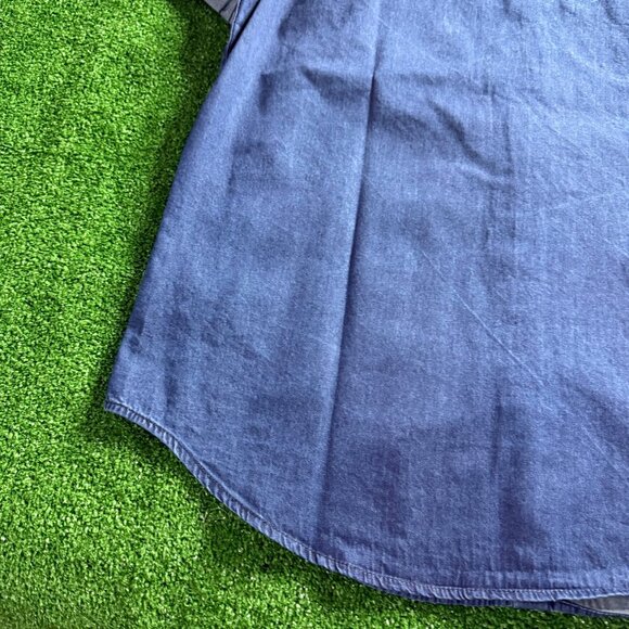 Calvin Klein Jeans Mens Short Sleeve Metal Snap Logo Casual Jeans Shirt Size M - Picture 13 of 15